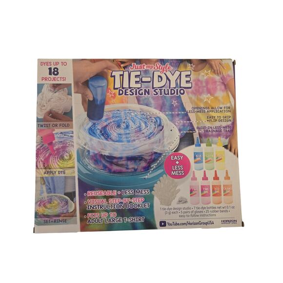 Tie-Dye Design Studio Kit – DIY Fabric Art Set with 18 Pieces - Picture 2 of 2